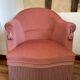 Fauteuil crapaud velours rose