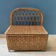Vintage rattan bench toy chest