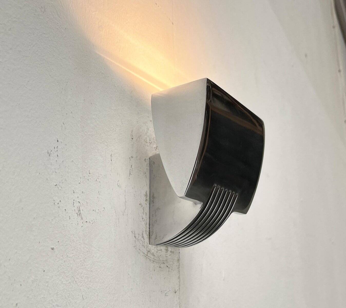 Vintage Postmodern Spanish wall sconces model Arqui Pe in aluminium by O. & S. Devesa for Metalarte, 1990s, set of 2