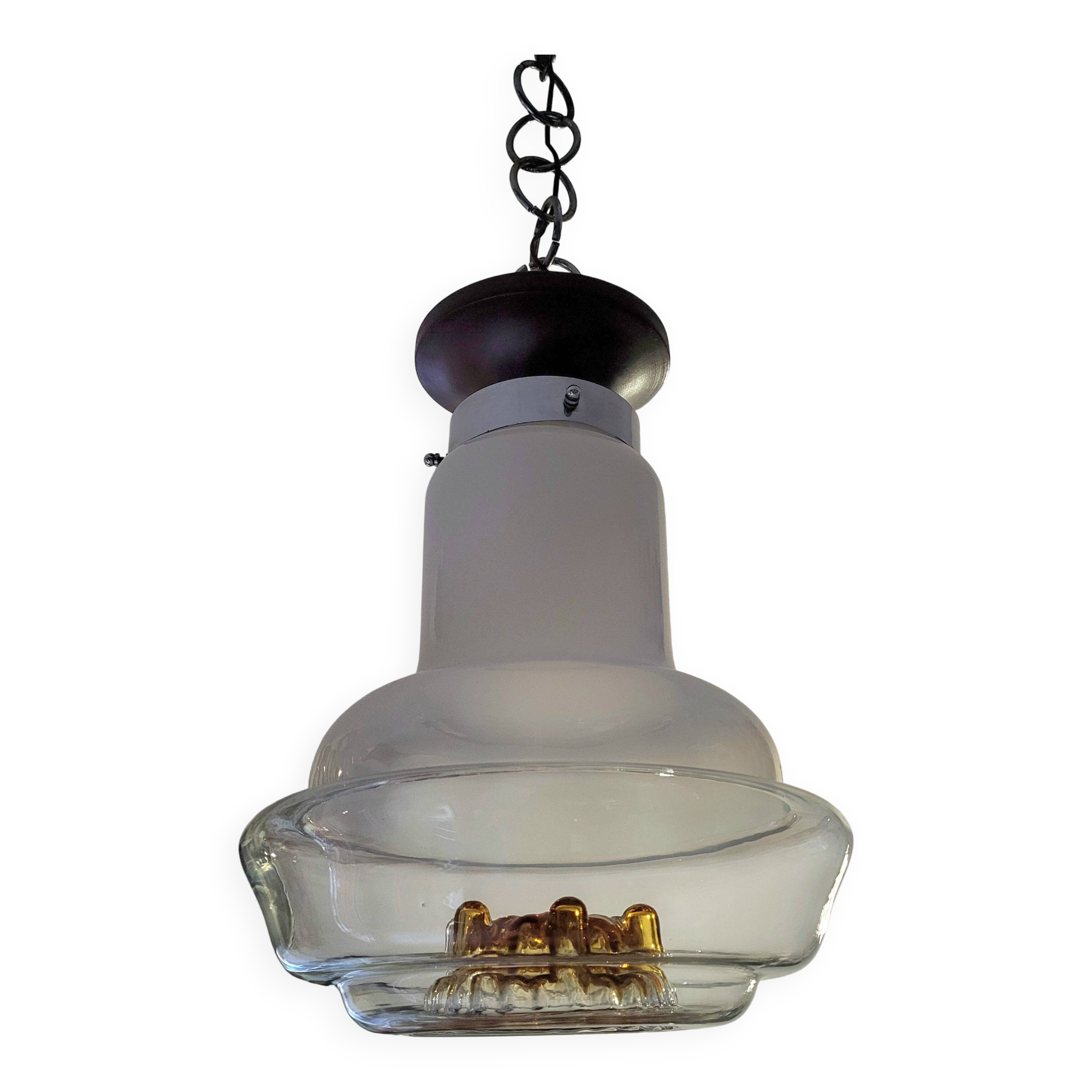 Murano glass mushroom pendant light by Mazzega Italy 1960.70