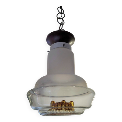 Suspension champignon Murano glasspar Mazzega Italie 1960,70