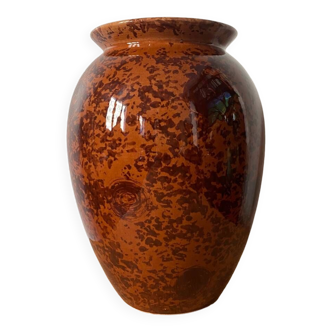 Grand vase marron tacheté