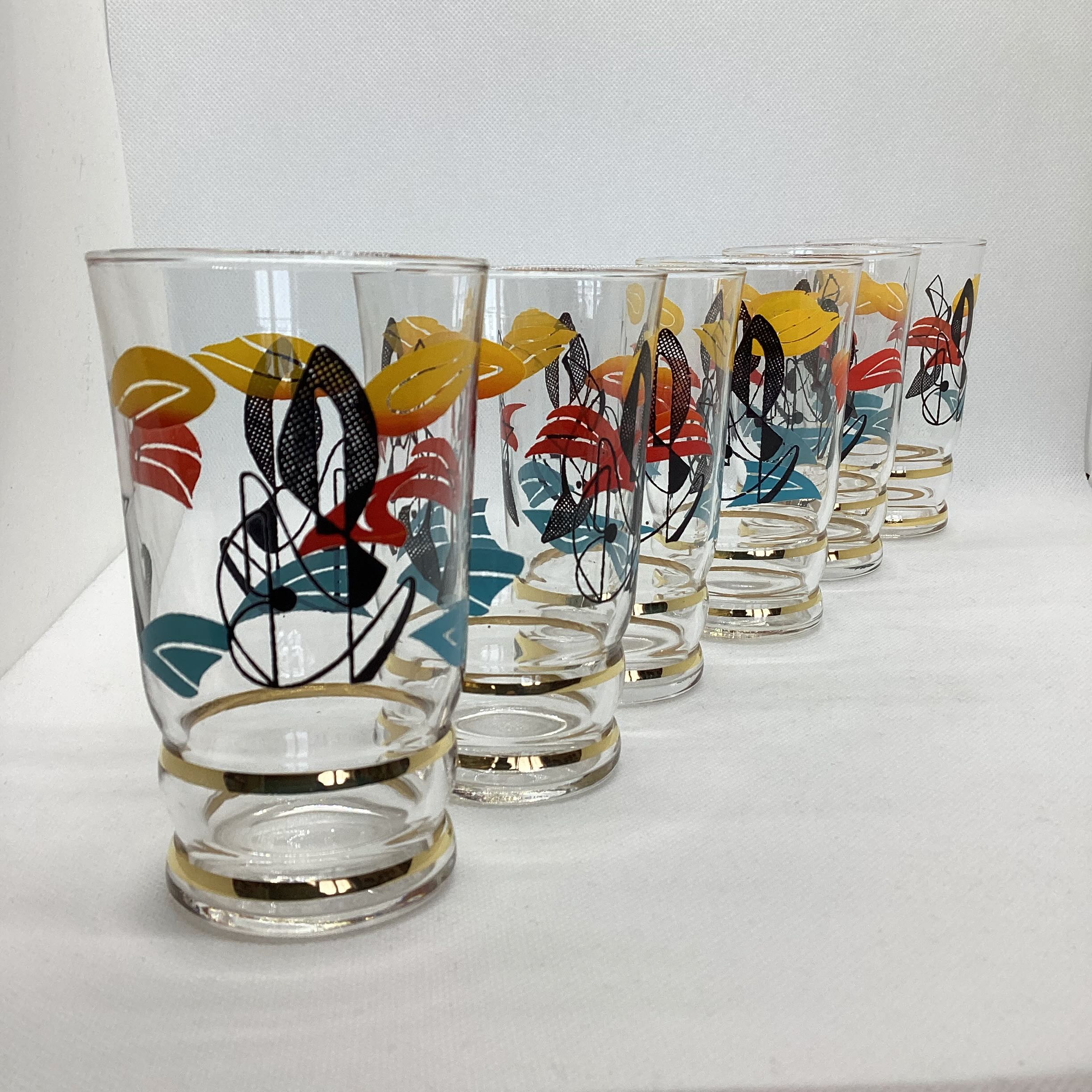 Set of 6 glasses 60s