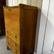 Vintage oak secretary – 1940s/1950s – 3 drawers