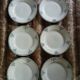 6 antique flat plates in ironstone