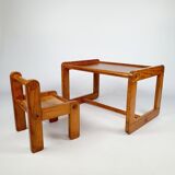 Children's pine desk and chair