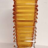 Jarrón de cristal con base de plata. Italia, 1970s