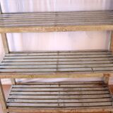Burmese teak bookcase shelf with original ecru patina