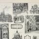 Old engraving 1898, Church, cathedral, religious • Original and vintage lithograph
