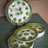 Service plate ceramic shells Orchies Moulin des Loups X11 and a large dish, oyster plate