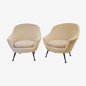 pair of vintage armchairs Italy 50s