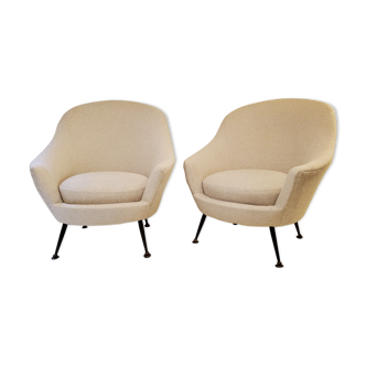 pair of vintage armchairs Italy 50s