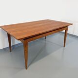 Vintage rustic scandinavian style dining table from 50s 60s in teak and oak