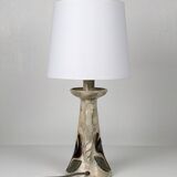 Pair of Bouffioulx sandstone candle lamps signed Dubois - 1970s