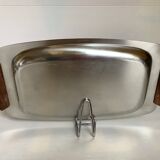 Denmark Scandinavian metal and teak dish