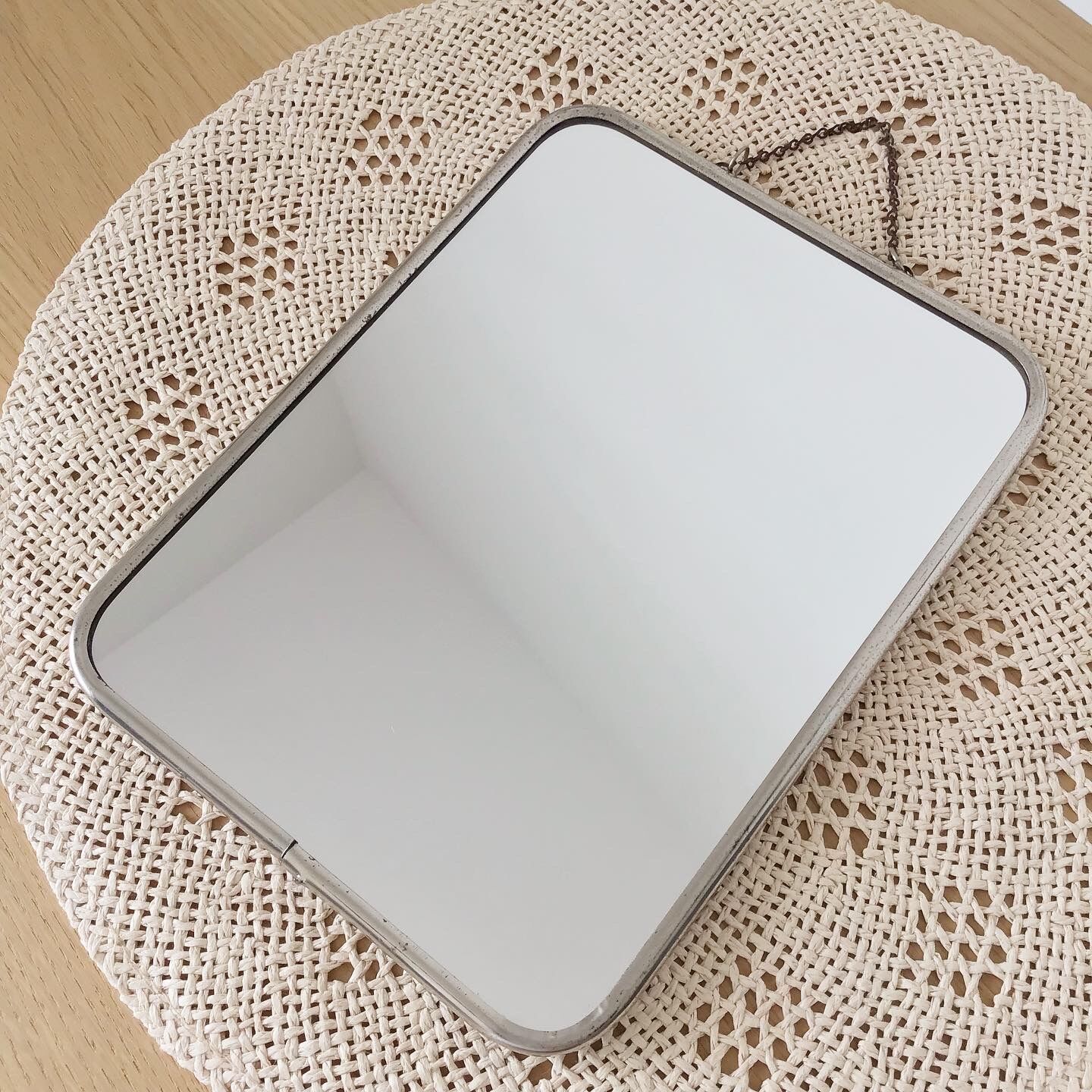 Vintage chain barber mirror