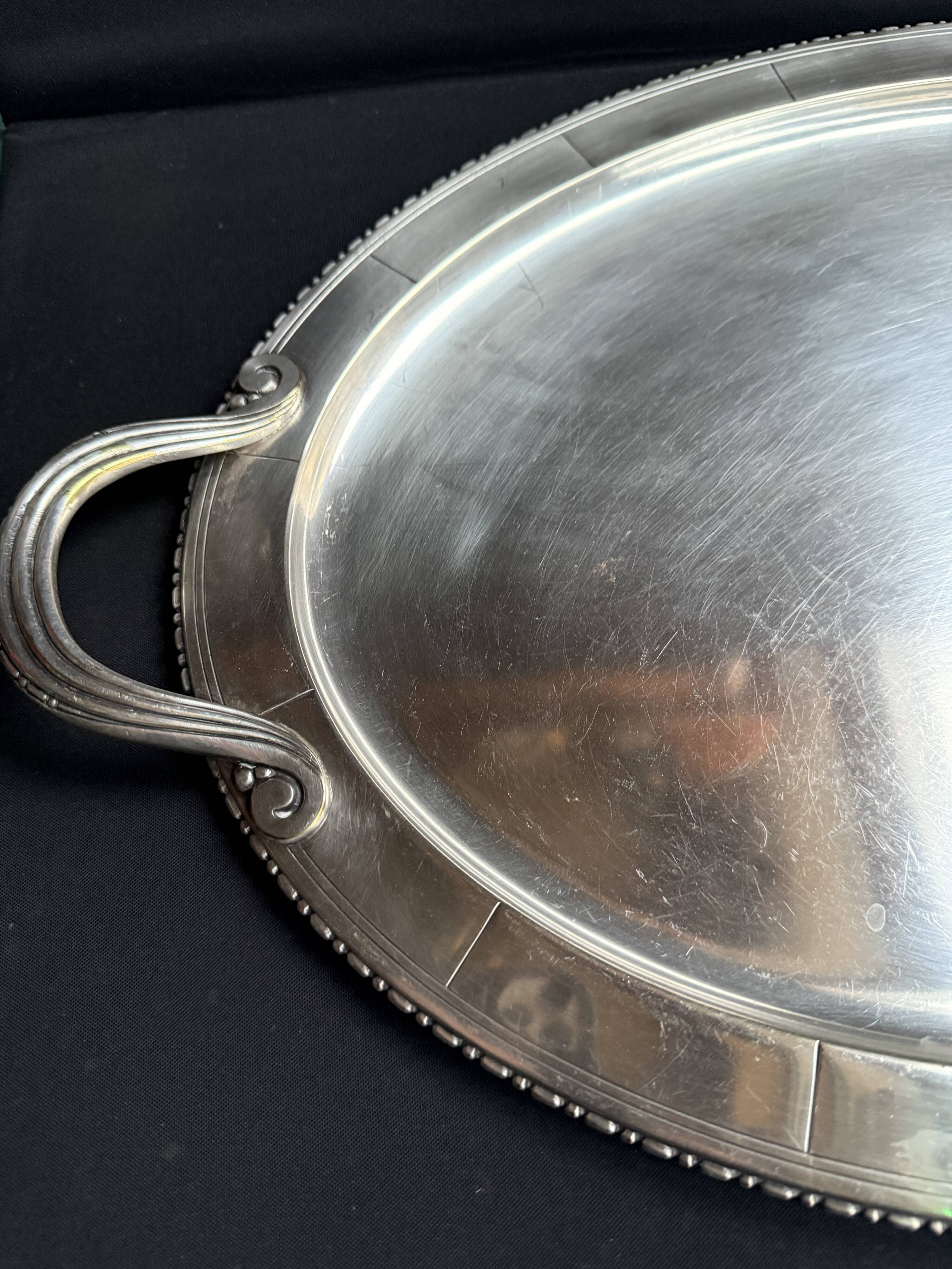 Large tray – Silver-plated metal – Goldsmith Bouillet & Bourdelle