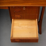Danish vintage teak design desk by svend age madsen for hp hansen, 1960s