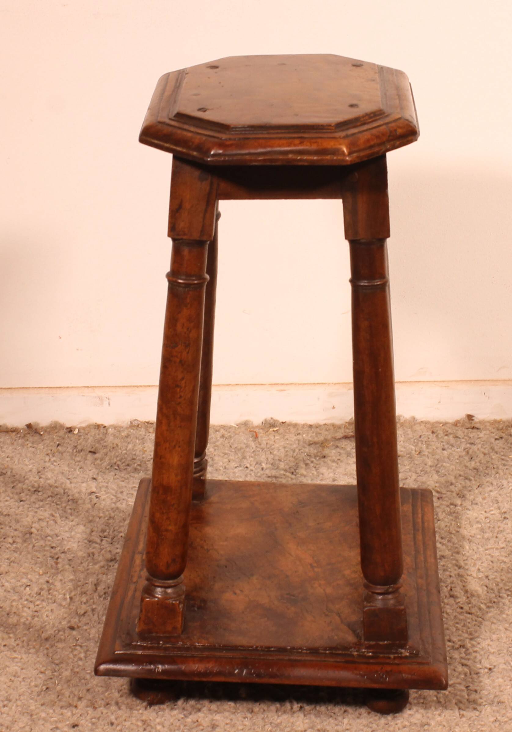 Henri II walnut stool, early 17th century