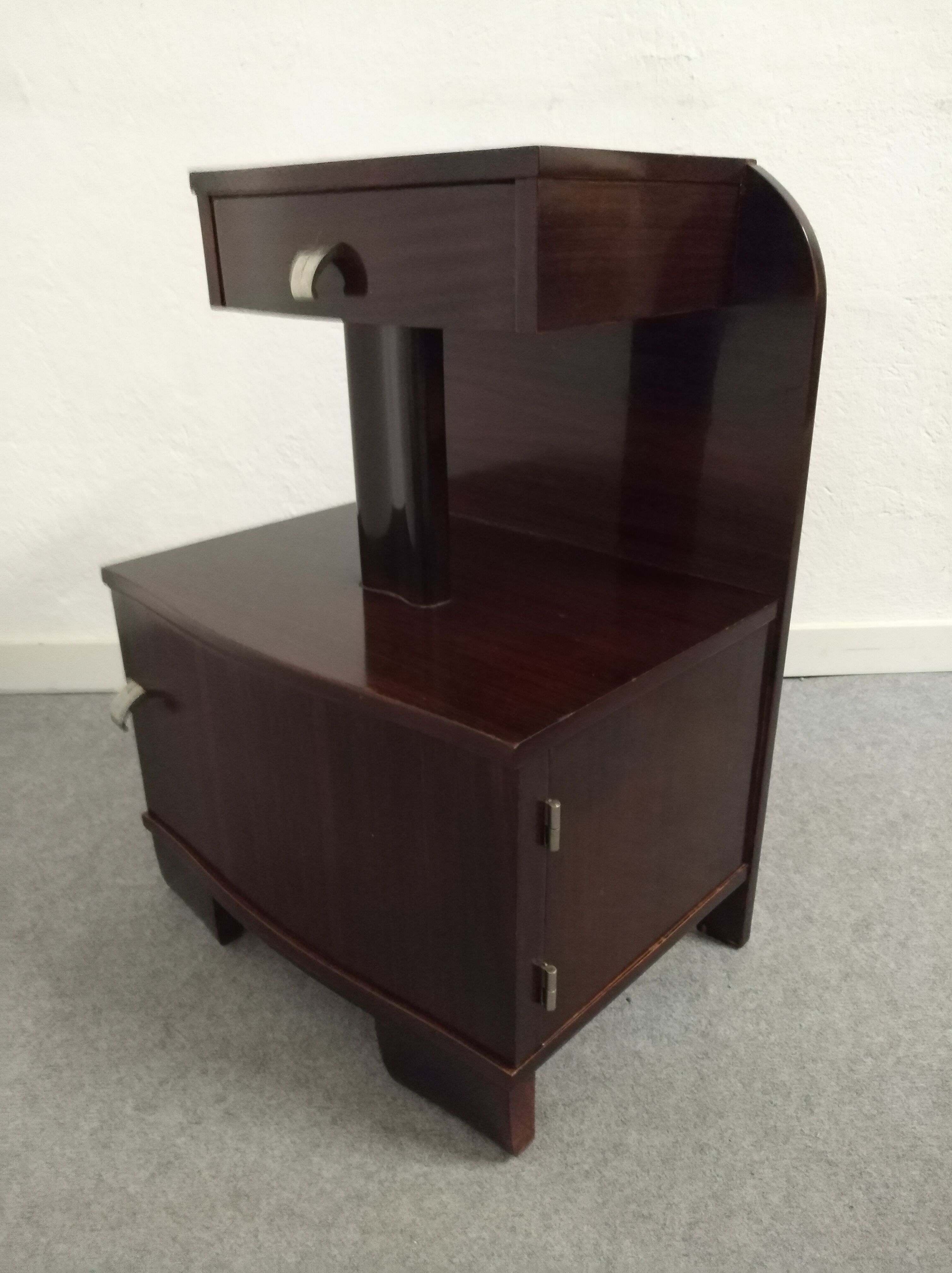 Art Deco mahogany bedside table