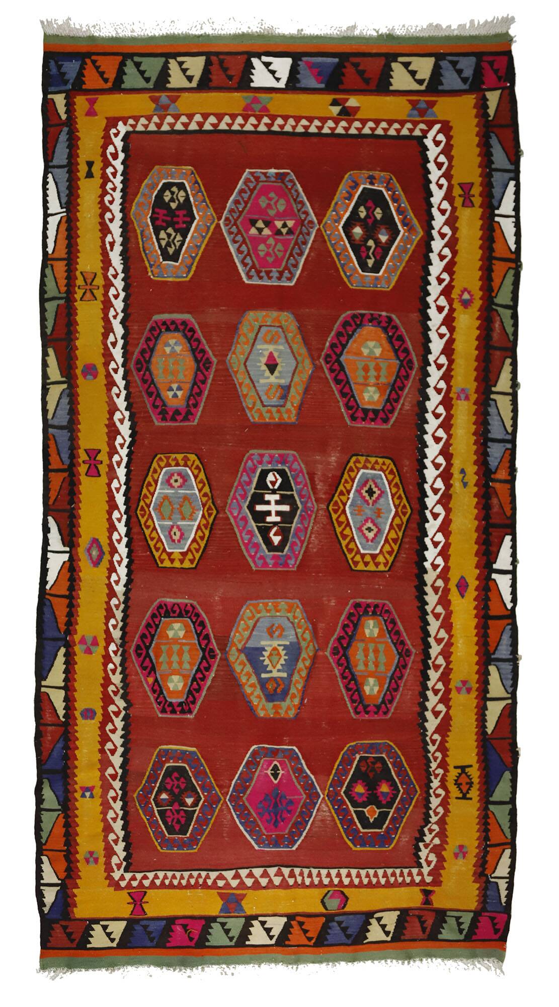 Authentic Vintage Turkish Kilims & Handwoven Rugs – Unique Home Decor Pieces 183x 344 cm