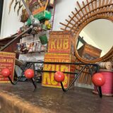 Wall coat rack with vintage red balls