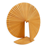 Pine folding screen in the shape of a fan, modern style, France, 1970s - Ø 113cm