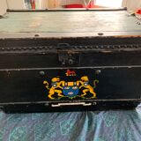 Old painted english marine chest