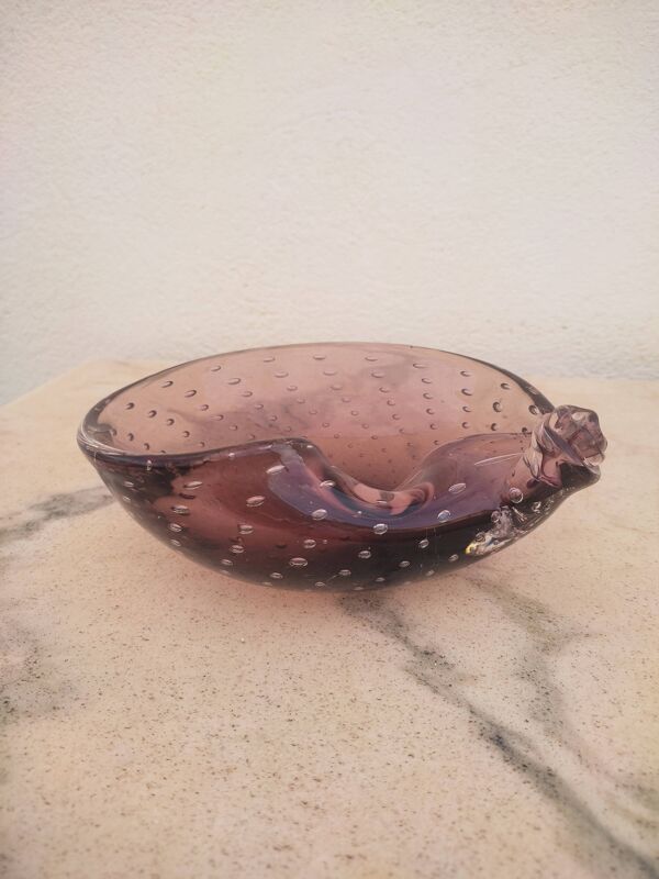 Vide poche en verre améthyste par Murano