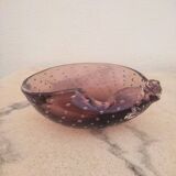 Vacuum amethyst glass pocket by Murano