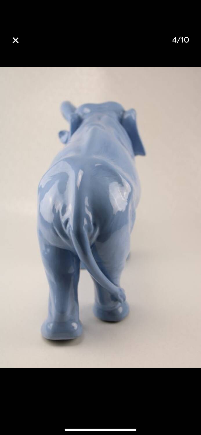 Light blue ceramic elephant