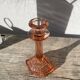 Art Deco pink glass candlestick