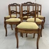 Set of six Louis Philippe style chairs in cherry wood, 19th century