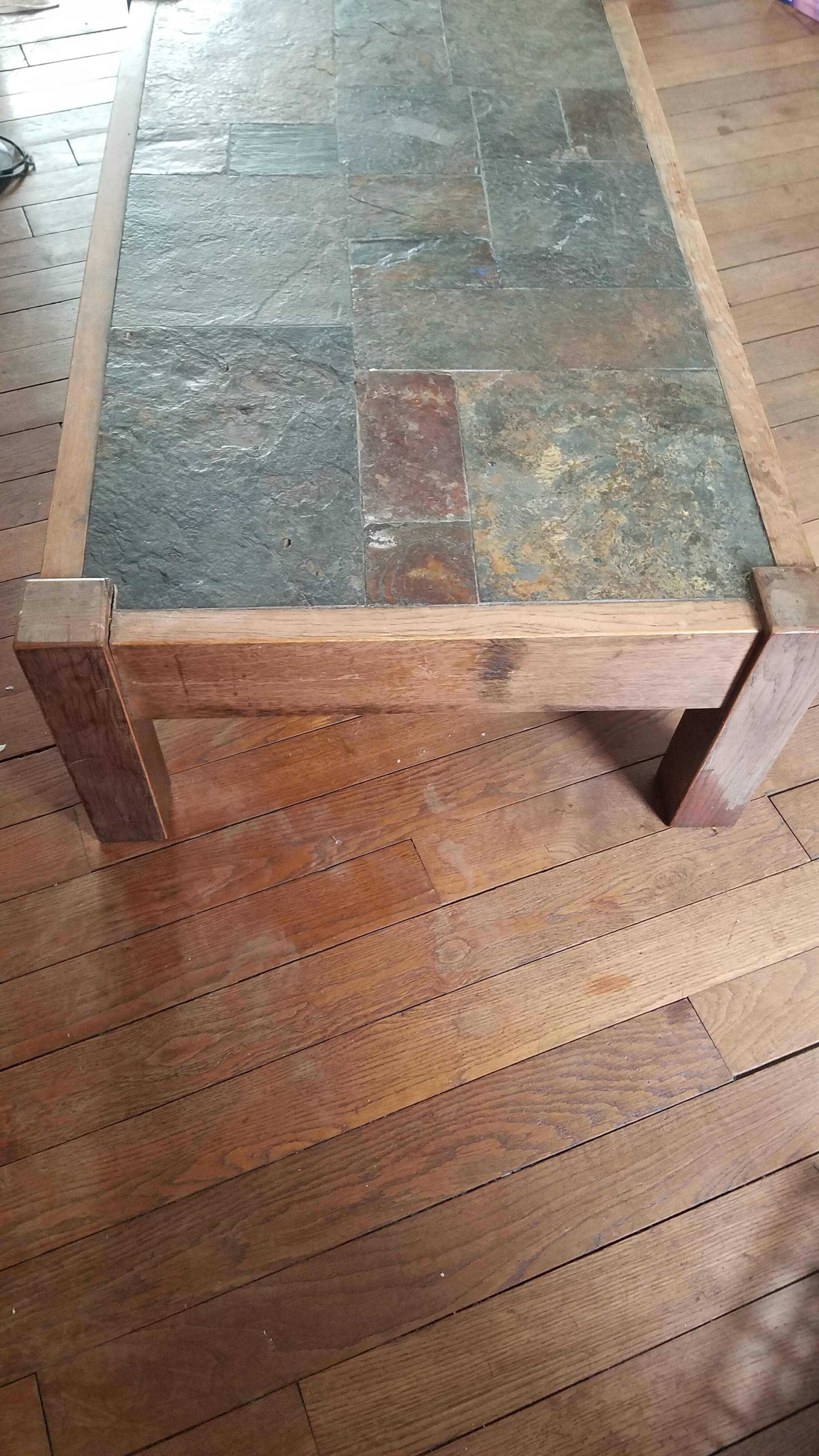 Slate coffee table