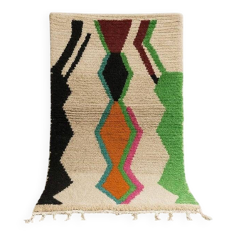 Berber rug in pure natural wool, size 150 x 250 cm