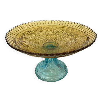 Compotier, coupe sur pied George Sand en verre moulé