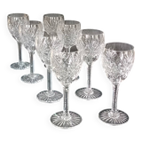 Huit verres à pied cristal taillé Saint Louis