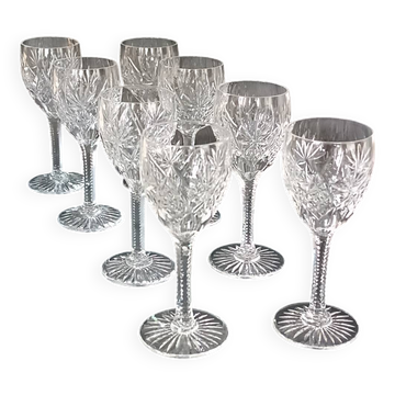 Eight Saint Louis cut crystal stemmed glasses