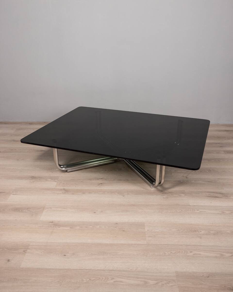 Table en verre vintage des années 60 mod. 784 design G.Frattini pour Cassina