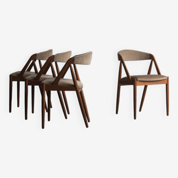 Ensemble de 4 chaises à repas Modèle 31 par Kai Kristiansen, Danemark, 1960