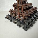 Crucifix sculpture Tramp Art 1900