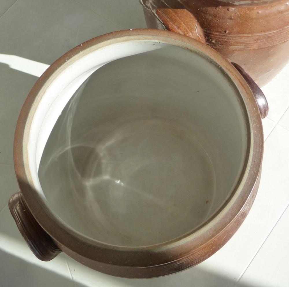 Old grease pot or candied stoneware pot