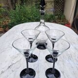 4 cocktail glasses and matching carafe