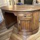 Oval desk in varnished solid wood