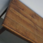 Table à manger en chêne de ferme rustique française du début du 20e siècle