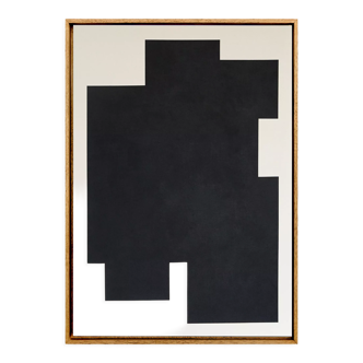 Minimalist abstract painting, black sign