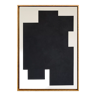 Minimalist abstract painting, black sign