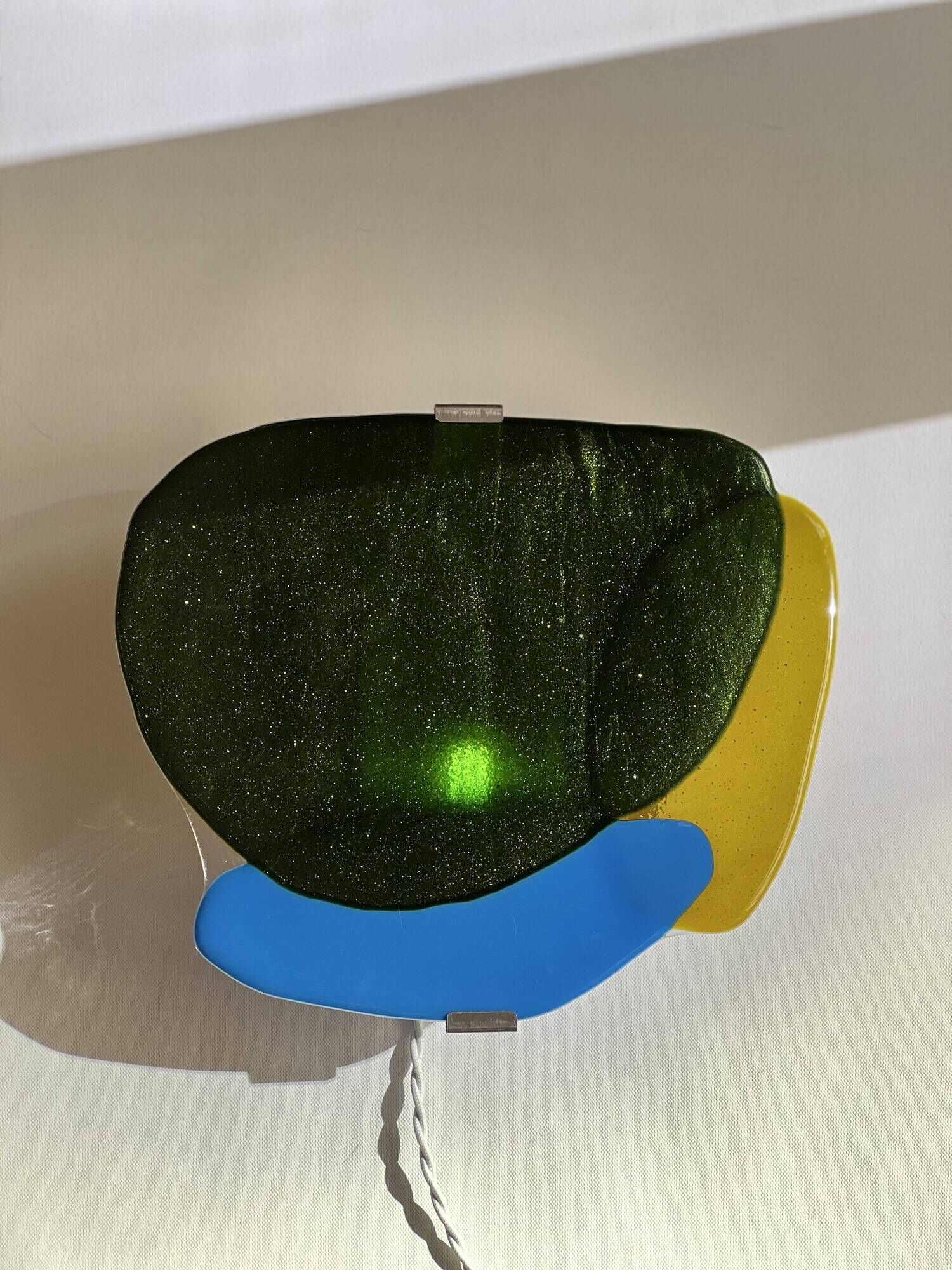 Handcrafted glass wall light