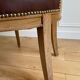 Vintage office chair in wood and brown studded leather late nineteenth