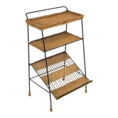 Porte-revues scandinave en rotin, Suède, 1950